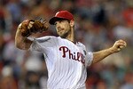 PHILADELPHIA, PA - JUNE 28: Starting pitcher Cliff Lee #33 of the Philadelphia Phillies delivers a pitch in the top of the ninth inning for his third consecutive shutout during the game against the Boston Red Sox at Citizens Bank Park on June 28, 2011 in Philadelphia, Pennsylvania. The Phillies won 5-0. (Photo by Drew Hallowell/Getty Images)