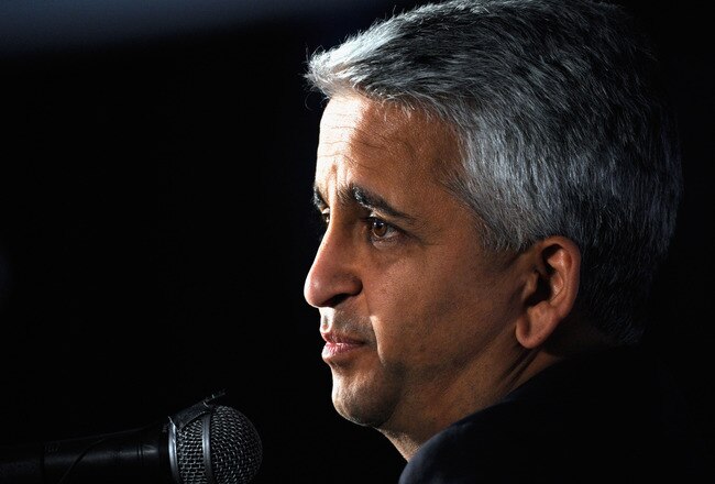 PRETORIA, SOUTH AFRICA - JUNE 09: Sunil K. Gulati president of US Soccer Federation speaks during a news conference at Irene Farm on June 9, 2010 in Irene near Pretoria, South Africa. US will open their 2010 World Cup against England on June 12 in Rustenberg, South Africa.  (Photo by Kevork Djansezian/Getty Images)