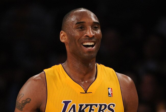 LOS ANGELES, CA - APRIL 20:  Kobe Bryant #24 of the Los Angeles Lakers reacts in the second half while taking on the New Orleans Hornets in Game Two of the Western Conference Quarterfinals in the 2011 NBA Playoffs on April 20, 2011 at Staples Center in Los Angeles, California. NOTE TO USER: User expressly acknowledges and agrees that, by downloading and or using this photograph, User is consenting to the terms and conditions of the Getty Images License Agreement.  (Photo by Harry How/Getty Images)
