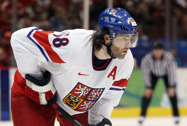 VANCOUVER, BC - FEBRUARY 21:  Jaromir Jagr of Czech Republic is seen during the ice hockey men's preliminary game between against Russia on day 10 of the Vancouver 2010 Winter Olympics at Canada Hockey Place on February 21, 2010 in Vancouver, Canada.  (Photo by Bruce Bennett/Getty Images)