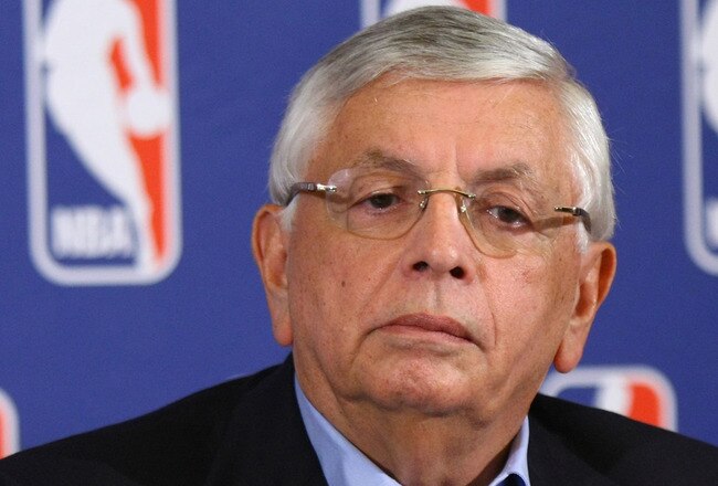 NEW YORK, NY - JUNE 30:  Commissioner of the NBA, David Stern announces that a lockout will go ahead as NBA labor negotiations break down at Omni Hotel on June 30, 2011 in New York City. The NBA has locked out the players after they were unable to reach a new collective bargaining agreement (CBA). The current CBA is due to expire tonight at midnight.    (Photo by Neilson Barnard/Getty Images)