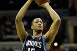 WASHINGTON, DC - MARCH 05:  Anthony Randolph #15 of the Minnesota Timberwolves shoots a free throw against the Washington Wizards at the Verizon Center on March 5, 2011 in Washington, DC. NOTE TO USER: User expressly acknowledges and agrees that, by downloading and/or using this Photograph, User is consenting to the terms and conditions of the Getty Images License Agreement.  (Photo by Rob Carr/Getty Images)