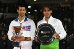 ROME, ITALY - MAY 15:  Novak Djokovic of Serbia holds the trophy after his victory in the final against Rafael Nadal of Spain during day eight of the Internazoinali BNL D'Italia at the Foro Italico Tennis Centre on May 15, 2011 in Rome, Italy.  (Photo by Clive Brunskill/Getty Images)