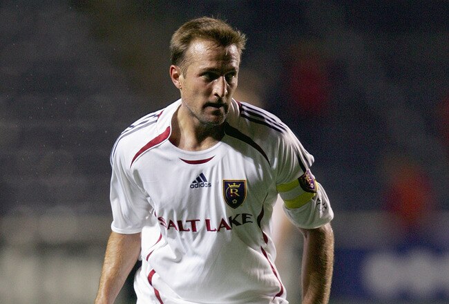 BRIDGEVIEW, IL - JUNE 28: Jason Kreis #9 of Real Salt Lake controls the ball during a game against the Chicago Fire on June 28, 2006 at Toyota Park in Bridgeview, Illinois. The Fire defeated Real Salt Lake 2-1. (Photo by Jonathan Daniel/Getty Images)
