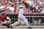 CINCINNATI, OH - JULY 1: Grady Sizemore #24 of the Cleveland Indians hits a home run in the second inning against the Cincinnati Reds at Great American Ball Park on July 1, 2011 in Cincinnati, Ohio. (Photo by Joe Robbins/Getty Images)