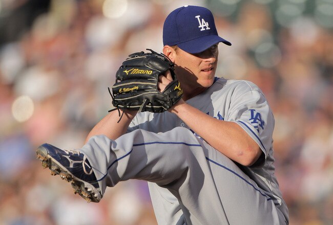 DENVER, CO - JUNE 10:  Starting pitcher Chad Billingsley #58 of the Los Angeles Dodgers delivers against the Colorado Rockies at Coors Field on June 10, 2011 in Denver, Colorado. Billingsley collected the loss as the Rockies defeated the Dodgers 6-5.  (Photo by Doug Pensinger/Getty Images)