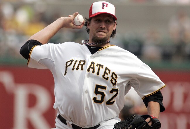 PITTSBURGH, PA - JULY 04:  Joel Hanrahan #52 of the Pittsburgh Pirates pitches his 25th save against the Houston Astros during the game on July 4, 2011 at PNC Park in Pittsburgh, Pennsylvania.  The Pirates defeated the Astros 5-2.  (Photo by Justin K. Aller/Getty Images)