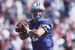28 Sep 1996:  Steve Sarkisian of Brigham Young University prepares to throw a pass during their 31-3 victory over Southern Methodist University at Cougar stadium in Provo, Utah. Mandatory Credit: Stephen Dunn/Allsport