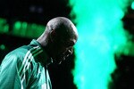 BOSTON, MA - MAY 07: Kevin Garnett #5 of the Boston Celtics heads out during player introductions in Game Three of the Eastern Conference Semifinals in the 2011 NBA Playoffs on May 7, 2011 at the TD Garden in Boston, Massachusetts.  NOTE TO USER: User expressly acknowledges and agrees that, by downloading and or using this photograph, User is consenting to the terms and conditions of the Getty Images License Agreement.  (Photo by Elsa/Getty Images)