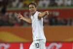 WOLFSBURG, GERMANY - JULY 06:  Abby Wambach of USA gestures during the FIFA Women's World Cup 2011 Group C match between Sweden and USA at Wolfsburg Arena on July 6, 2011 in Wolfsburg, Germany.  (Photo by Martin Rose/Getty Images)