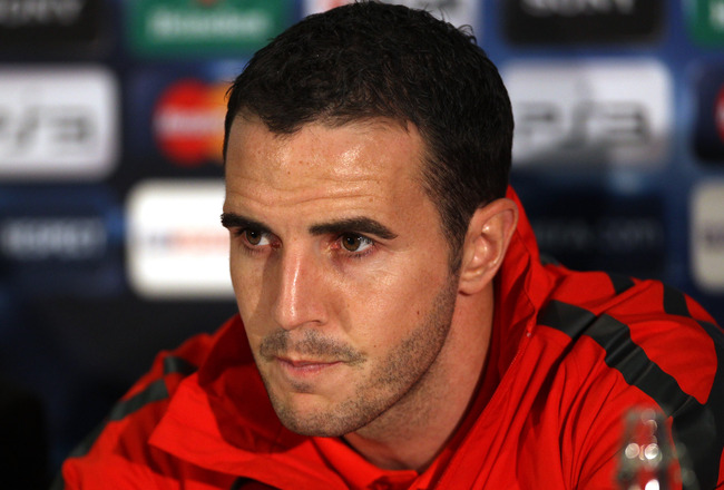 MANCHESTER, ENGLAND - OCTOBER 19:  John O'Shea of Manchester United faces the media during a press conference at Old Trafford on October 19, 2010 in Manchester, England.  (Photo by Alex Livesey/Getty Images)