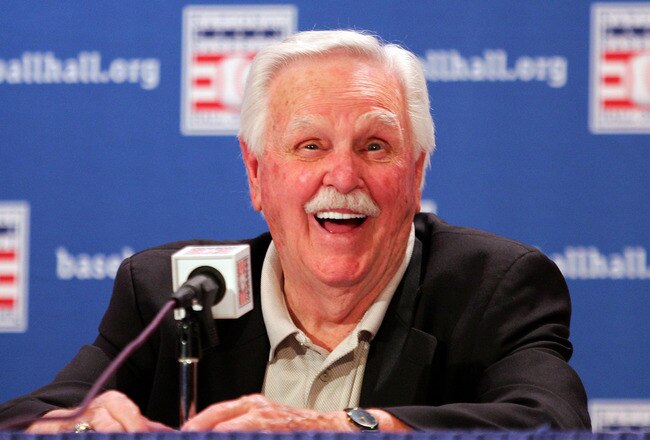 COOPERSTOWN, NY - JULY 26:  Hall of Fame inuctee Dick Williams speaks to the media during a press conference at the Cooperstown Central School during the Baseball Hall of Fame weekend on July 26, 2008 in Cooperstown, New York.  (Photo by Jim McIsaac/Getty Images)