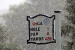 COLORADO SPRINGS, CO - JULY 08:  Rain falls delaying play during the second round of the 2011 U.S. Women's Open at The Broadmoor on July 8, 2011 in Colorado Springs, Colorado.  (Photo by Harry How/Getty Images)