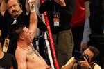 ARLINGTON, TX - NOVEMBER 13:  Brandon Rios (brown trunks) celebrates after he won his match against Omri Lowther during their Super Lightweight bout at Cowboys Stadium on November 13, 2010 in Arlington, Texas.  (Photo by Tom Pennington/Getty Images)