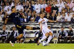 PASADENA, CA - AUGUST 07:  Cristiano Ronaldo #7 of Real Madrid during the pre-season friendly soccer match against Los Angeles Galaxy on August 7, 2010 at the Rose Bowl in Pasadena, California. Real Madrid will travel back to Spain after the soccer match completing their pre-season USA tour.  (Photo by Kevork Djansezian/Getty Images)