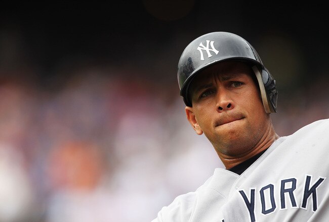 NEW YORK, NY - JULY 03:  Alex Rodriguez #13 of the New York Yankees looks on before he bats against the New York Mets during their game on July 3, 2011 at Citi Field in the Flushing neighborhood of the Queens borough of New York City.  (Photo by Al Bello/Getty Images)