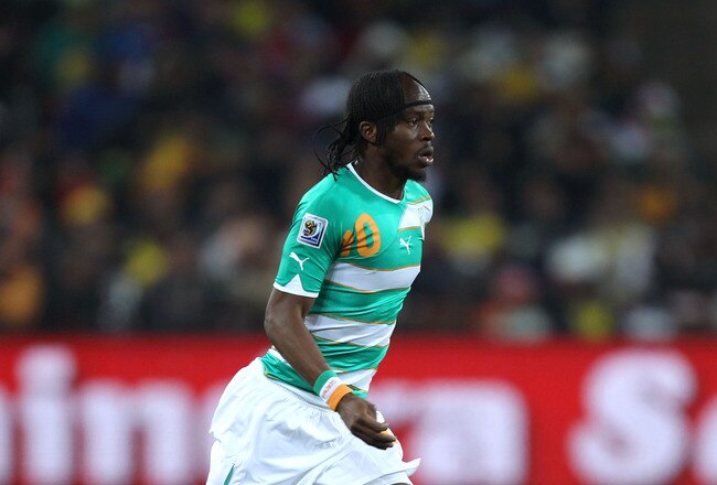 JOHANNESBURG, SOUTH AFRICA - JUNE 20:  Gervinho of Ivory Coast in action during the 2010 FIFA World Cup South Africa Group G match between Brazil and Ivory Coast at Soccer City Stadium on June 20, 2010 in Johannesburg, South Africa.  (Photo by Ian Walton/Getty Images)