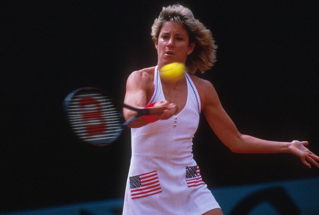 386298 09: ***Chris Evert Retrospective*** Shown here is tennis star Chris Evert competing in 1986. (Photo by Trevor Jones/ALLSPORT)
