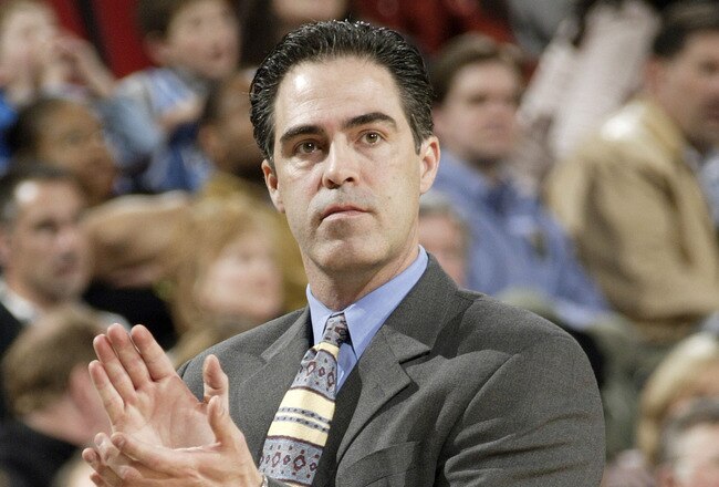 SEATTLE - APRIL 1:  Head coach Kevin Pritchard of the Portland Trail Blazers claps during the game against the Seattle Sonics at Key Arena on April 1, 2005 in Seattle, Washington.  The Sonics won 89-87.  NOTE TO USER: User expressly acknowledges and agrees that, by downloading and/or using this Photograph, user is consenting to the terms and conditions of the Getty Images License Agreement.  (Photo by Otto Greule Jr/Getty Images)