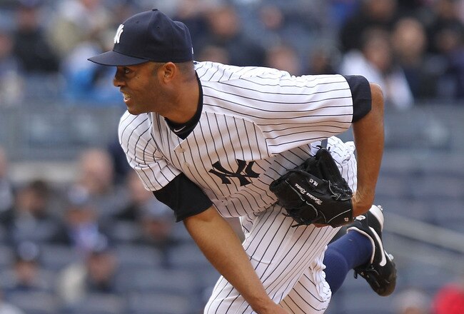 NEW YORK, NY - APRIL 07:  Mariano Rivera #42 of the New York Yankees pitches against the Minnesota Twins at Yankee Stadium on April 7, 2011 in the Bronx borough of New York City.  (Photo by Nick Laham/Getty Images)