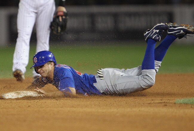 CHICAGO, IL - JUNE 22: Tony Campana #41 of the Chicago Cubs slides into 2nd base with an 8th inning steal against the Chicago White Sox at U.S. Cellular Field on June 22, 2011 in Chicago, Illinois. The White Sox defeated the Cubs 4-3. (Photo by Jonathan Daniel/Getty Images)