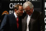 OTTAWA, ON - JUNE 20:  NHL commissioner, Gary Bettman speaks with New York Rangers general manager Glen Sather during the 2008 NHL Entry Draft at Scotiabank Place on June 20, 2008 in Ottawa, Ontario, Canada.  (Photo by Bruce Bennett/Getty Images)