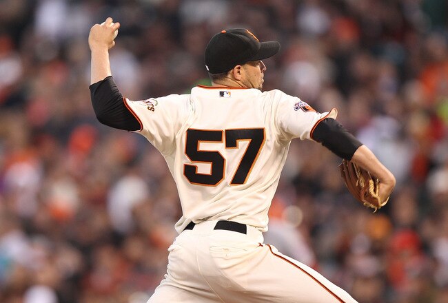 SAN FRANCISCO, CA - JUNE 07:  Jonathan Sanchez #57 of the San Francisco Giants pitches against theWashington Nationals during an MLB game at AT&T Park on June 7, 2011 in San Francisco, California.  (Photo by Jed Jacobsohn/Getty Images)