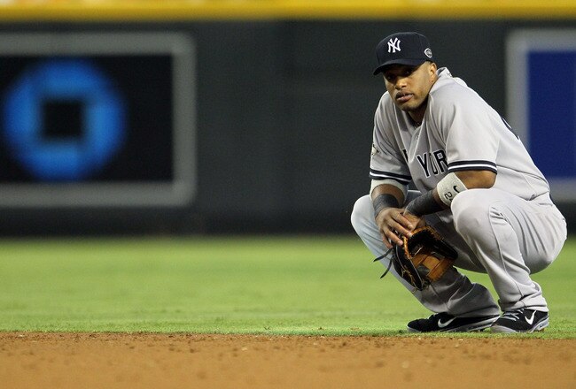 PHOENIX, AZ - JULY 12:  American League All-Star Robinson Cano #24 of the New York Yankees waits in the infield during the 82nd MLB All-Star Game at Chase Field on July 12, 2011 in Phoenix, Arizona.  (Photo by Jeff Gross/Getty Images)