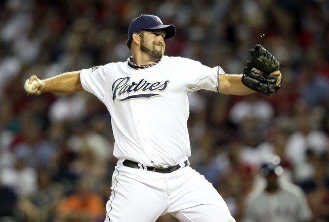 PHOENIX, AZ - JULY 12:  National League All-Star Heath Bell #21 of the San Diego Padres throws a pitch in the eighth inning of the 82nd MLB All-Star Game at Chase Field on July 12, 2011 in Phoenix, Arizona.  (Photo by Christian Petersen/Getty Images)