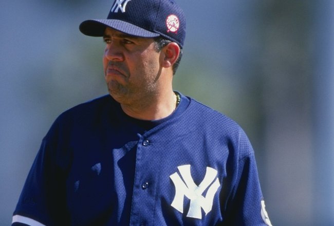 19 Mar 1999:  Infielder Luis Sojo #19 of the New York Yankees looking on during the Spring Training game against the Tampa Bay Devil Rays at the Al Lang Stadium in St. Peterburg, Florida. The Yankees defeated the Devil Rays 10-5. Mandatory Credit: Vincent Laforet  /Allsport