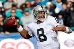 JACKSONVILLE, FL - DECEMBER 12:  Jason Campbell #8 of the Oakland Raiders attempts a pass during the game against the Jacksonville Jaguars at EverBank Field on December 12, 2010 in Jacksonville, Florida.  (Photo by Sam Greenwood/Getty Images)