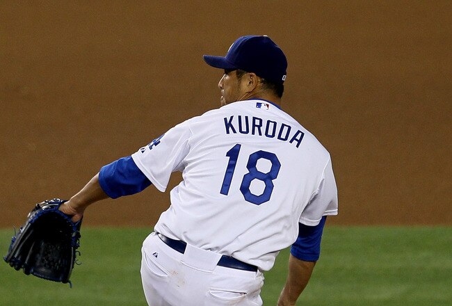 LOS ANGELES, CA - JULY 06:  Hiroki Kuroda #18 of the Los Angeles Dodgers throws a pitch against the New York Mets on July 6, 2011 at Dodger Stadium in Los Angeles, California.  (Photo by Stephen Dunn/Getty Images)
