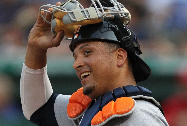 ARLINGTON, TX - JUNE 08:  Catcher Victor Martinez #41 of the Detroit Tigers at Rangers Ballpark in Arlington on June 8, 2011 in Arlington, Texas.  (Photo by Ronald Martinez/Getty Images)