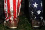 NEWPORT, WALES - OCTOBER 01:  General detail of a golf fan's muddy attire during the Morning Fourball Matches during the 2010 Ryder Cup at the Celtic Manor Resort on October 1, 2010 in Newport, Wales.  (Photo by Jamie Squire/Getty Images)