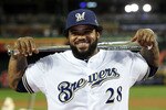 PHOENIX, AZ - JULY 12:  National League All-Star Prince Fielder #28 of the Milwaukee Brewers poses with the Ted Williams Most Valuable Player Award after the National League defeated the American League 5-1 in the 82nd MLB All-Star Game at Chase Field on July 12, 2011 in Phoenix, Arizona.  (Photo by Christian Petersen/Getty Images)