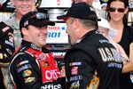 LOUDON, NH - JULY 17:  Ryan Newman (R), driver of the #39 U.S. Army Chevrolet, is congratulated by team owner and second place finisher, Tony Stewart (L), driver of the #14 Office Depot/Mobil 1 Chevrolet, in Victory Lane after winning the NASCAR Sprint Cup Series LENOX Industrial Tools 301 at New Hampshire Motor Speedway on July 17, 2011 in Loudon, New Hampshire.  (Photo by Jared C. Tilton/Getty Images)