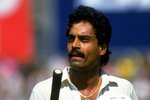 Oct 1987:  Dilip Vengsarkar of India heads back to the pavilion during a World Cup match against Australia in Delhi, India. \ Mandatory Credit: Allsport UK /Allsport
