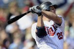 MINNEAPOLIS, MN - APRIL 10: Jim Thome #25 of the Minnesota Twins hits a two-run homer against the Jerry Blevins #13 of the Oakland Athletics during the eighth inning of their game on April 10, 2011 at Target Field in Minneapolis, Minnesota. Athletics defeated the Twins 5-3. (Photo by Hannah Foslien/Getty Images)