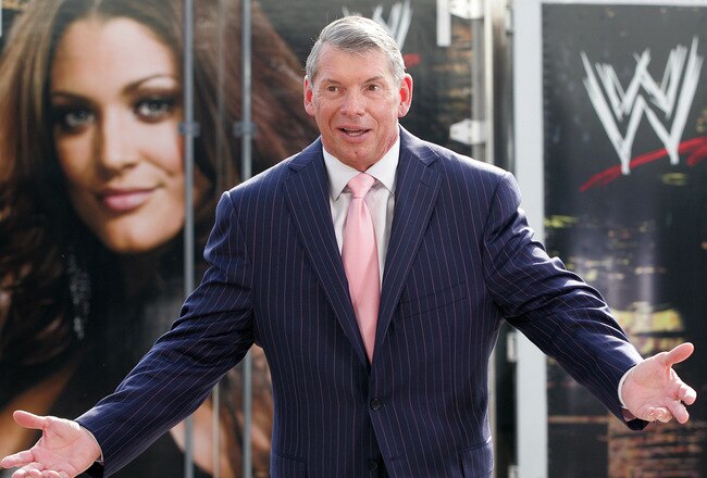 GREEN BAY, WI - JUNE 22:   Vince McMahon attends a press conference about the WWE at the Austin Straubel International Airport on June 22, 2009 in Green Bay, Wisconsin.  (Photo by Mark A. Wallenfang/Getty Images)