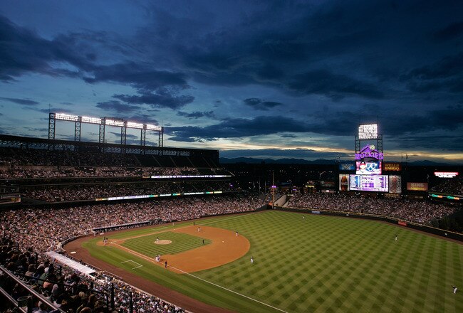 DENVER, CO - JULY 19:  A general view as the Atlanta Braves take on the Colorado Rockies at Coors Field on July 19, 2011 in Denver, Colorado.  (Photo by Justin Edmonds/Getty Images)