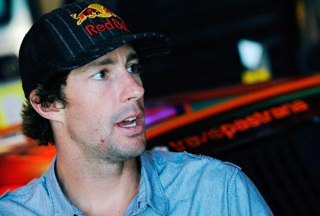 HUNTERSVILLE, NC - JULY 20:  Travis Pastrana, driver of the #99 Boost Mobile Toyota, speaks to the media during a press conference held at Michael Waltrip Racing on July 20, 2011 in Huntersville, North Carolina. (Photo by Jason Smith/Getty Images for Michael Waltrip Racing)