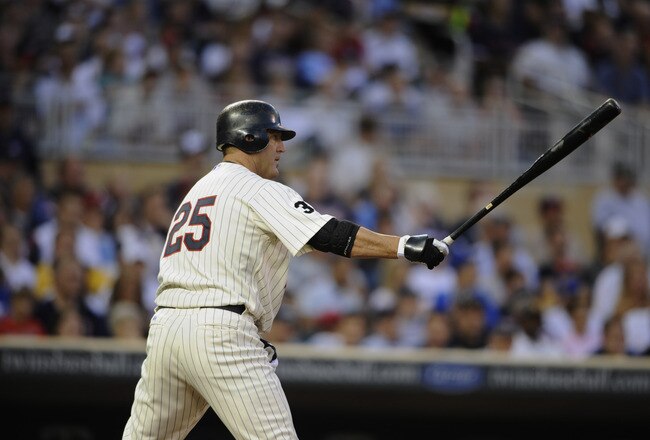 MINNEAPOLIS, MN - MAY 23: Jim Thome #25 of the Minnesota Twins bats against the Seattle Mariners during their game on May 23, 2011 at Target Field in Minneapolis, Minnesota. The Rockies won 6-5. (Photo by Hannah Foslien/Getty Images)