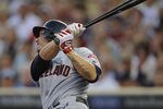 MINNEAPOLIS, MN - JULY 19: Asdrubal Cabrera #13 of the Cleveland Indians hits an RBI sacrifice fly against the Minnesota Twins in the fifth inning on July 19, 2011 at Target Field in Minneapolis, Minnesota. (Photo by Hannah Foslien/Getty Images)