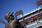 PHILADELPHIA - OCTOBER 08:  A statue of Philadelphia Phillies legend Mike Schmidt stands outside Citizens Bank Park before Game 2 of the NLDS against the Cincinnati Reds on October 8, 2010 in Philadelphia, Pennsylvania.  (Photo by Jeff Zelevansky/Getty Images)