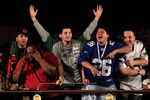 NEW YORK, NY - APRIL 28:  Fans of the New York Giants and the New England Patrios cheer in the balcony during the 2011 NFL Draft at Radio City Music Hall on April 28, 2011 in New York City.  (Photo by Chris Trotman/Getty Images)