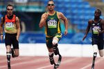 CHRISTCHURCH, NEW ZEALAND - JANUARY 23:  Oscar Pistorius of South Africa competes in the Men's 200m T44 heat during day two of the IPC Athletics Championships at QE II Park on January 23, 2011 in Christchurch, New Zealand.  (Photo by Hannah Johnston/Getty Images)