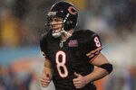 MIAMI GARDENS, FL - FEBRUARY 04:  Quarterback Rex Grossman #8 of the Chicago Bears runs off the field after Kelvin Hayden #26 of the Indianapolis Colts returned an interception 56-yards for a touchdown during the fourth quarter of Super Bowl XLI on February 4, 2007 at Dolphin Stadium in Miami Gardens, Florida.  (Photo by Jonathan Daniel/Getty Images)