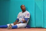 MIAMI GARDENS, FL - MAY 19:  Alfonso Soriano #12 of the Chicago Cubs looks on during a game against  the Florida Marlins at Sun Life Stadium on May 19, 2011 in Miami Gardens, Florida.  (Photo by Mike Ehrmann/Getty Images)