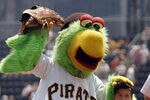 PITTSBURGH, PA - JUNE 05:  The Pirate Parrot poses for a photo with a Pirates fan before the start of the game against the Philadelphia Phillies on June 5, 2011 at PNC Park in Pittsburgh, Pennsylvania.  (Photo by Justin K. Aller/Getty Images)