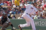 BOSTON, MA  - JULY 24:  Jarrod Saltalamacchia #39 of the Boston Red Sox makes contact during a game against the Seattle Mariners at Fenway Park on July 24, 2011 in Boston, Massachusetts.  (Photo by Jim Rogash/Getty Images)